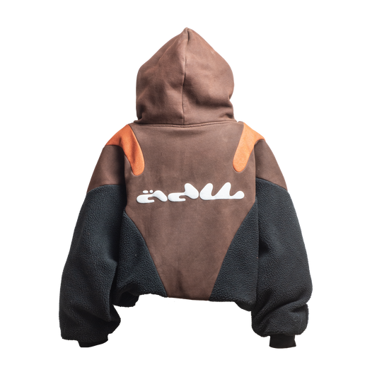 2 BROWN JERSEY / FLEECE HOODIE