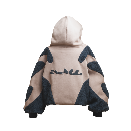 1 BEIGE BLACK HOODIE