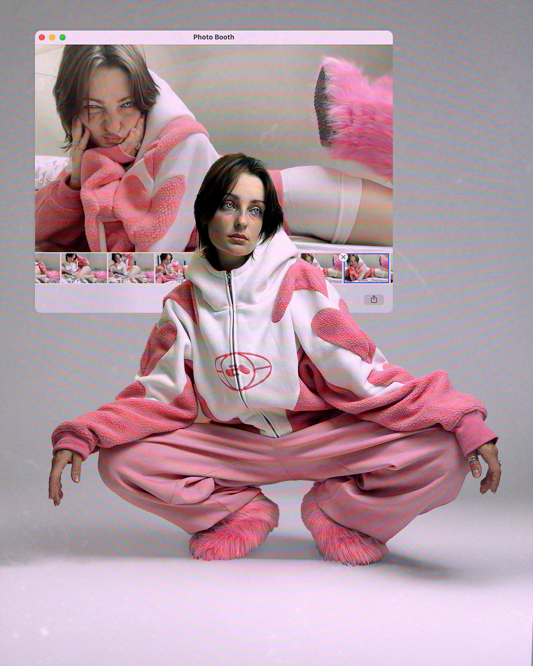 0 PINK WHITE HOODIE