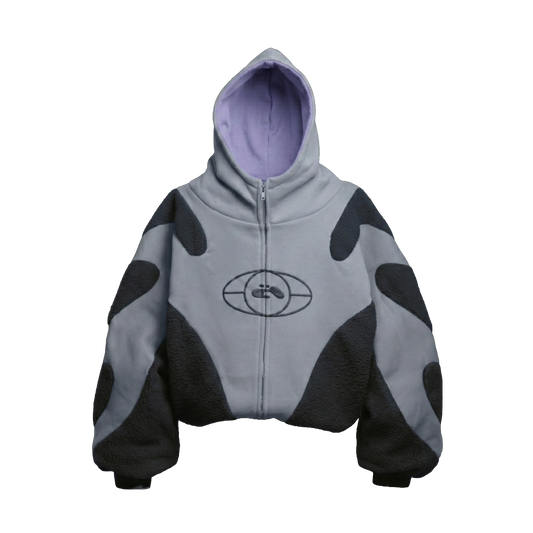 0 GREY BLACK HOODIE