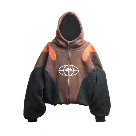 1 BROWN JERSEY / FLEECE HOODIE