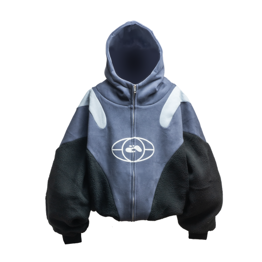 2 NAVY JERSEY / FLEECE HOODIE