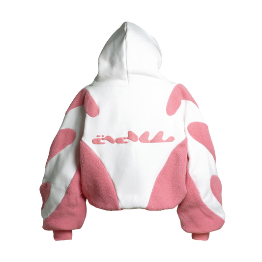 1 PINK WHITE HOODIE