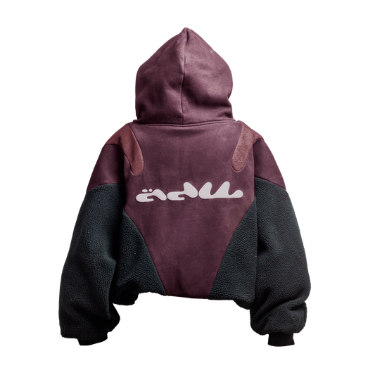 1 BURGUNDY JERSEY / FLEECE HOODIE