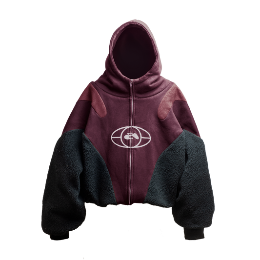 1 BURGUNDY JERSEY / FLEECE HOODIE